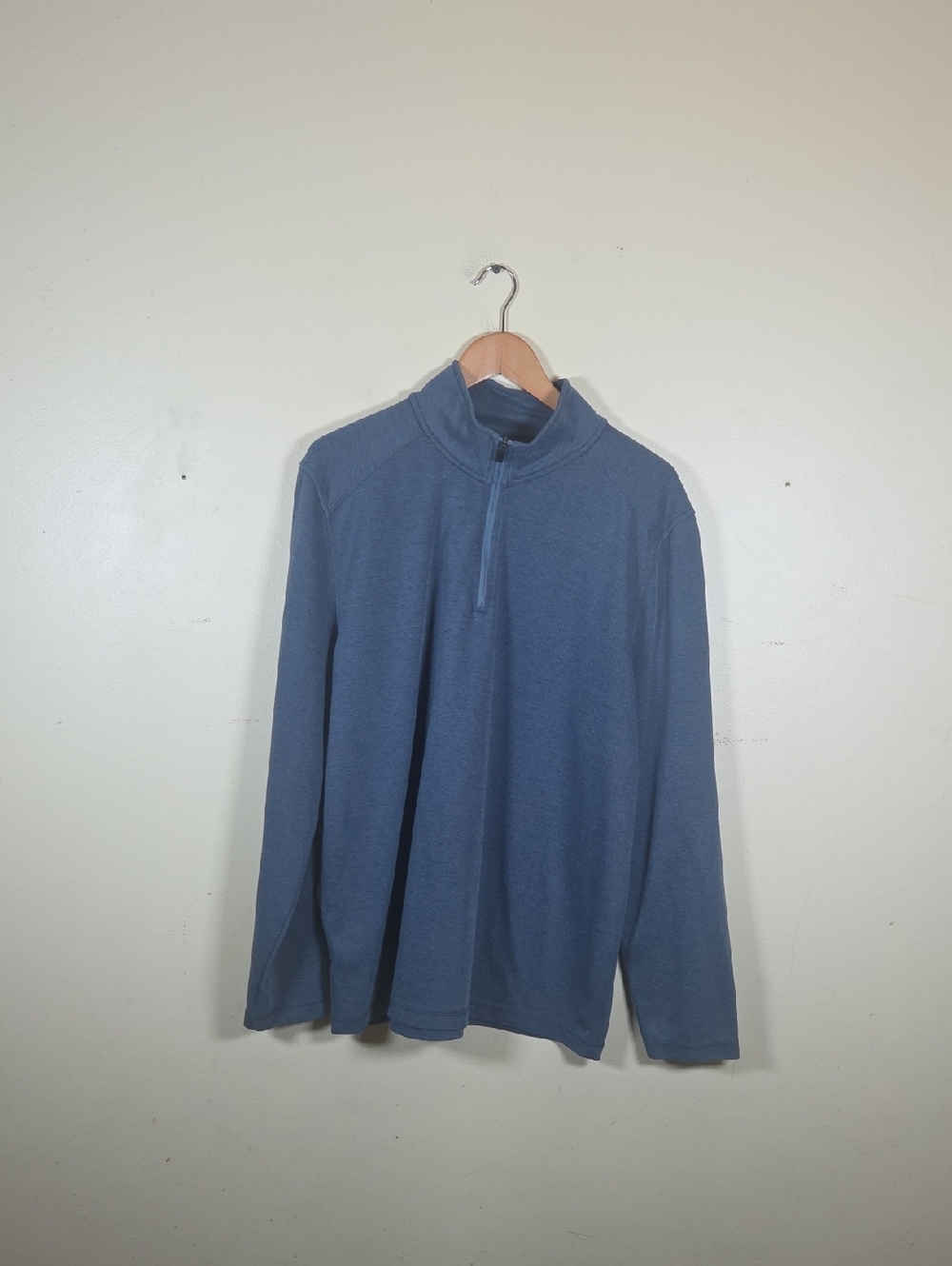 Eddie Bauer Men's X Large Blue  Pullover 1/4 Zip Long Sleeve
